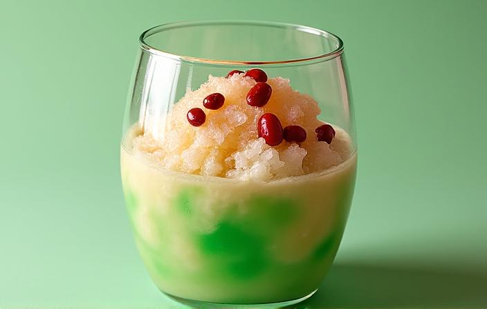 Cendol dengan santan segar dan gula merah